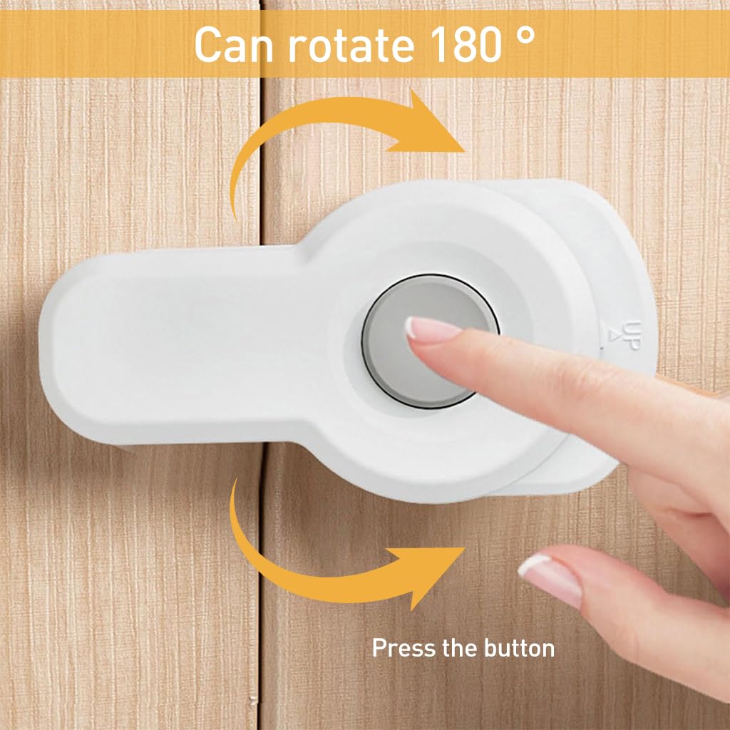 SNOWIE SOFT Child Safety Door Lock for Cabinet and Drawer with Self Adhesive Release Button