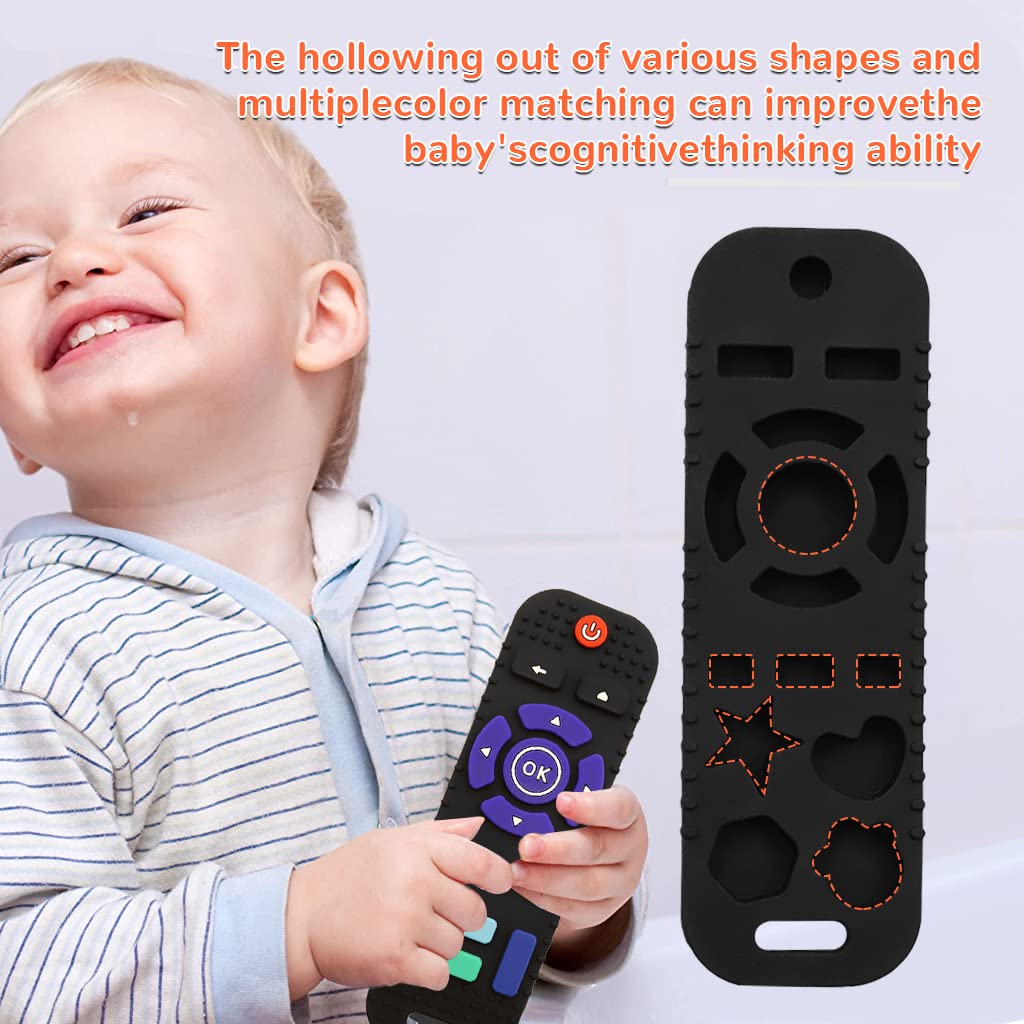 PATPAT Silicone Teether Toy for 6–12 Months featuring Pig Remote Shape and Blue Color | Soothes Baby Gums and Supports Sensory Development