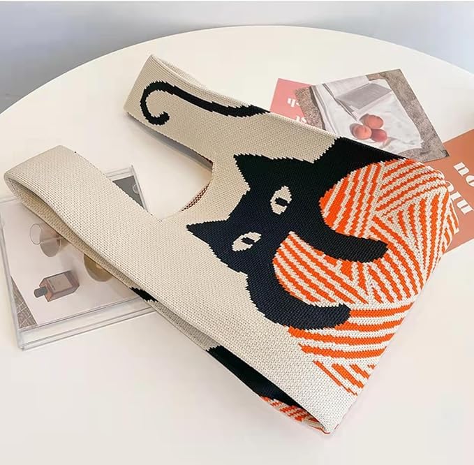 Zibuyu Wristlet Bag for Women featuring Tulips Floral Knit and Soft Polyester Fabric 20x35cm