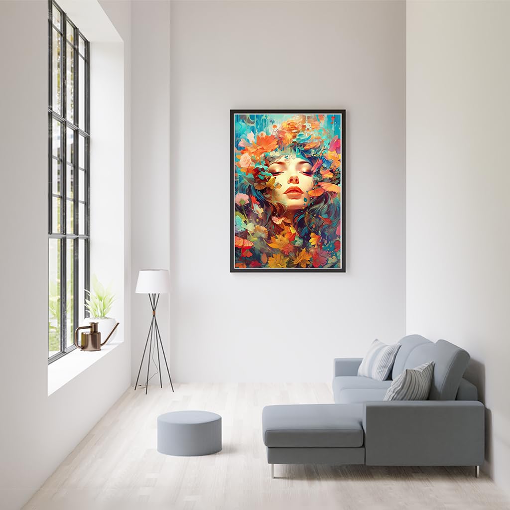 HASTHIP Paint by Numbers Kits for Adults and Kids Canvas DIY Digital Oil Paint Girls and Flowers Wall Decor Paint Modern Home Decor (Frameless 16x20 inch )