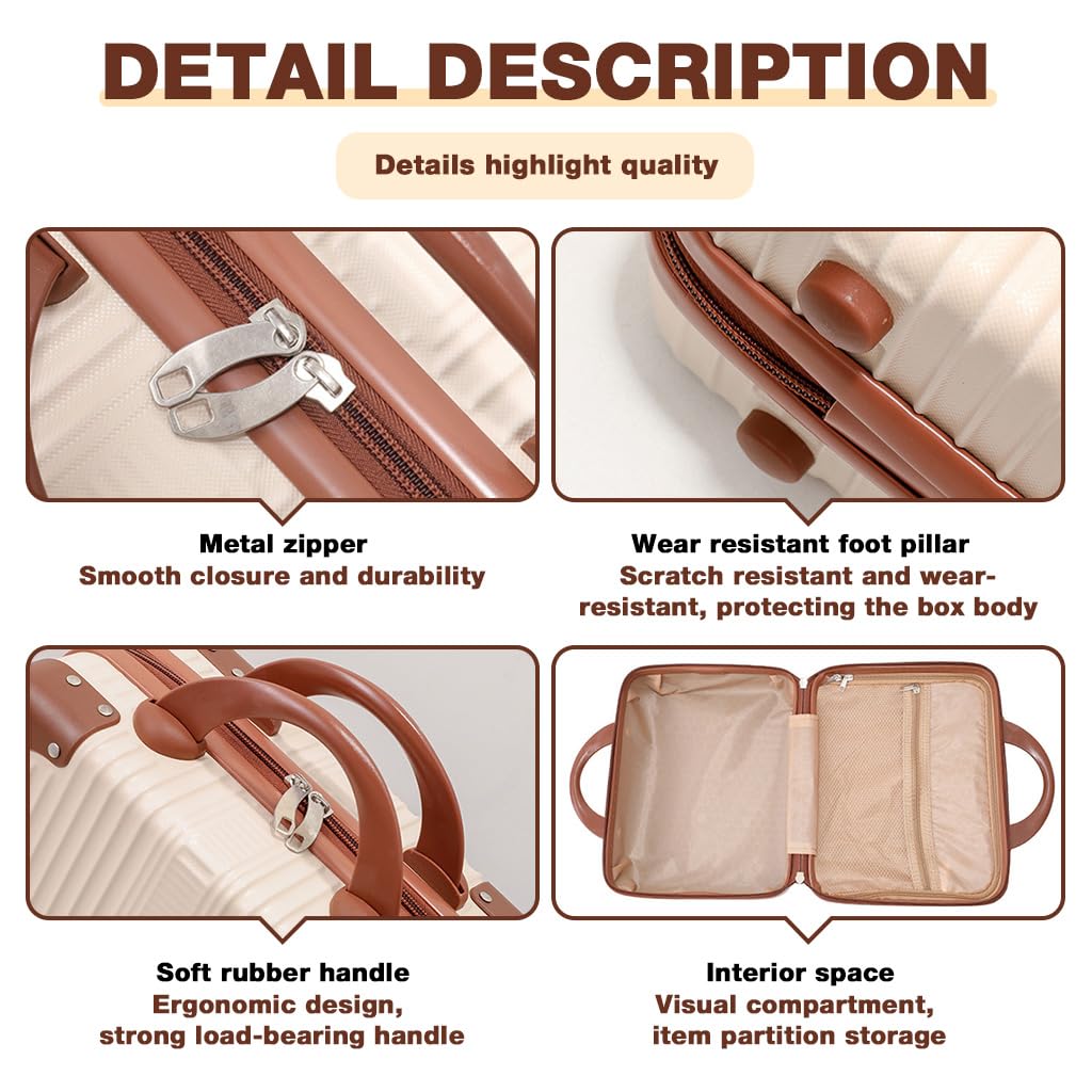 MAYCREATE Makeup Bag for Travel with 30x22x15cm Hard Shell Waterproof Zip-Up Case | 14 Inch Carry-On