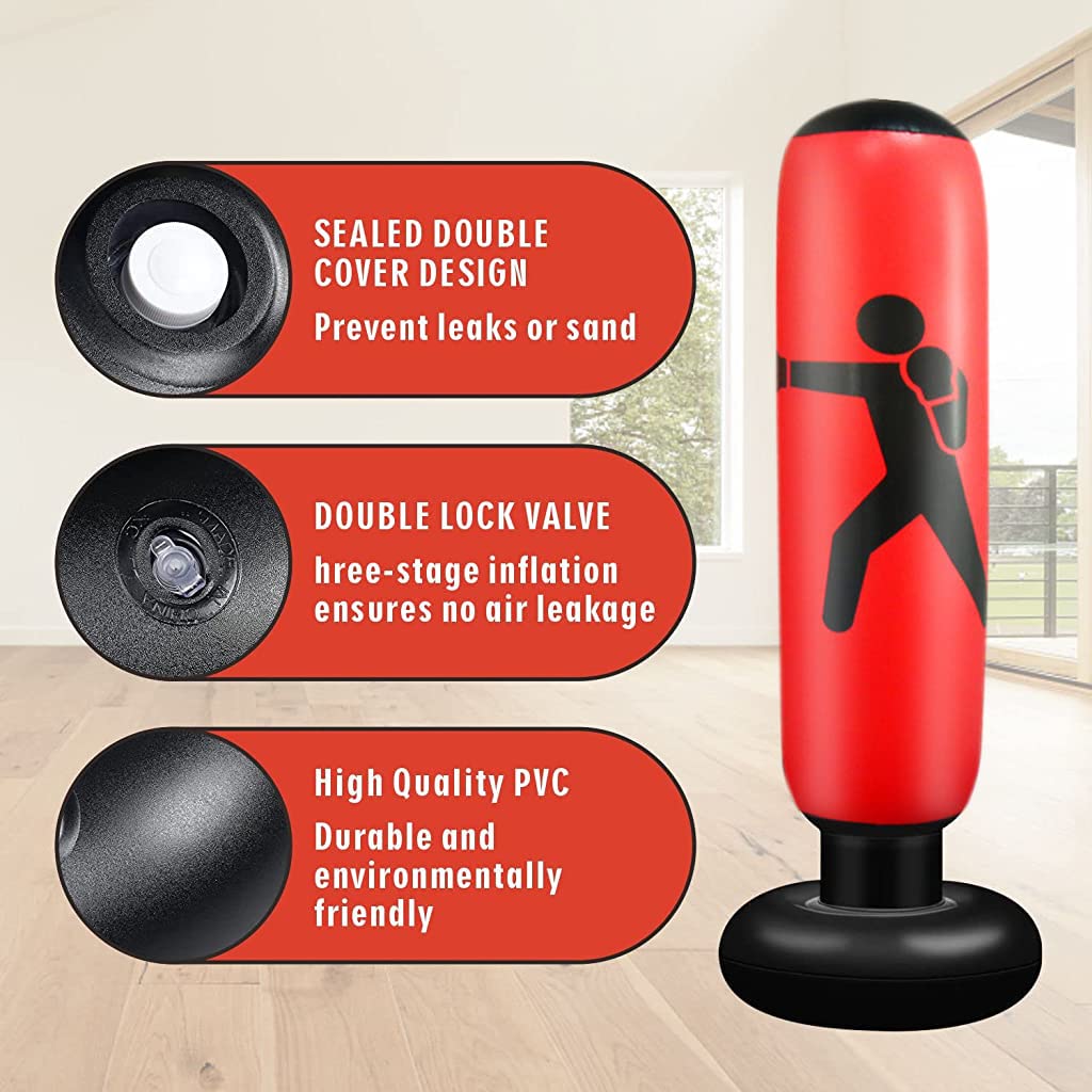 Proberos® Inflatable Punching Bag for Kids Adults, Punching Bag Karate Inflated Toy Gifts for Boys and Girls, Boxing Bag for Immediate Bounce-Back for Taekwondo, and to Relieve Pent Up Energy