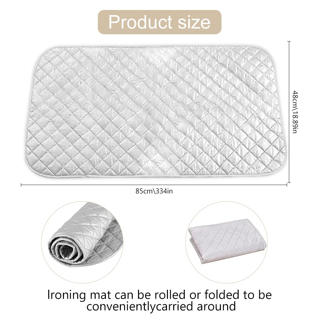 HASTHIP® Ironing Mat 18.8x33.5 Inches Cotton Ironing Pad Mat 180 Degree Heat-Resistant Ironing Mat Non-slip Cotton Ironing Cushioning Pad Foldable Ironing Mat Pad