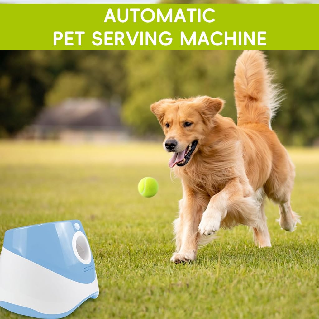 Qpets Dog Ball Launcher for Indoor and Outdoor Play with 10–30 ft Distance & USB Rechargeable Machine