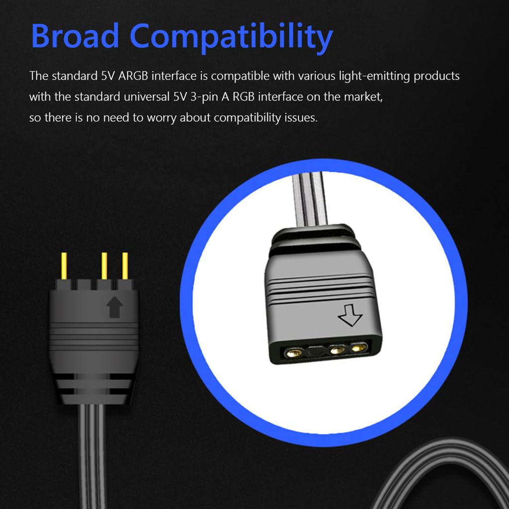 ZORBES ARGB Controller for PC Lighting | 5V 3Pin RGB with SATA Power and Remote 3PCS