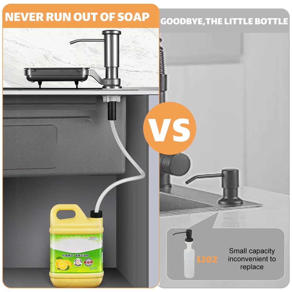 Supvox Soap Dispenser for Kitchen Sink with 3.3ft Extension Tube featuring 2 in 1 Pump | ABS Countertop Design