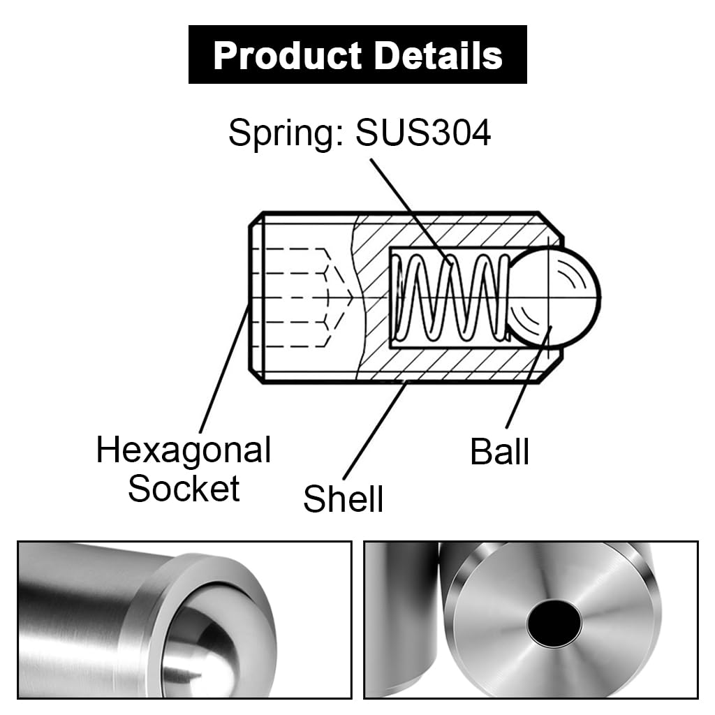 HASTHIP Latch Catcher for Door Cabinet Closet Drawer Ball featuring Ball Point Spring Plunger
