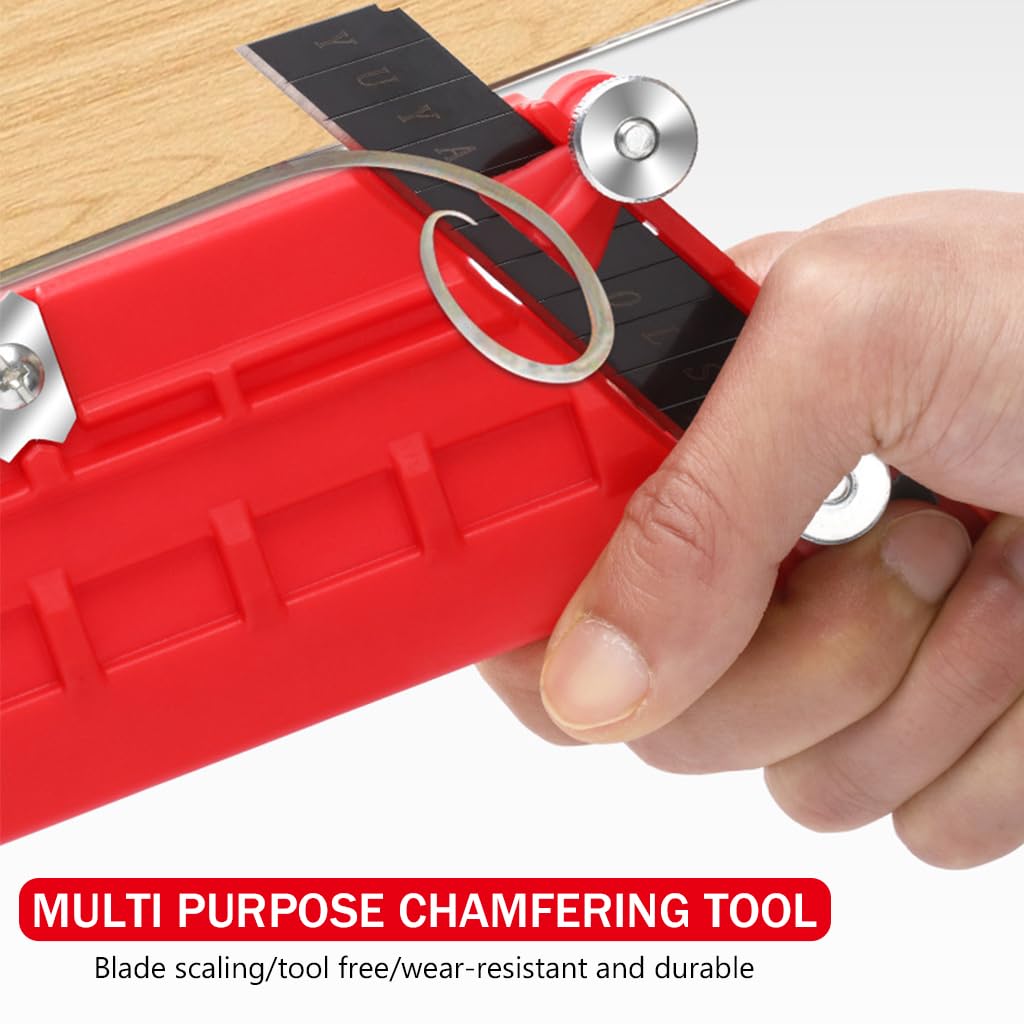 Serplex Wood Edge Trimmer with 10 Blades featuring 45 Degree V Shaped Chamfer Cutter for Woodworking Projects