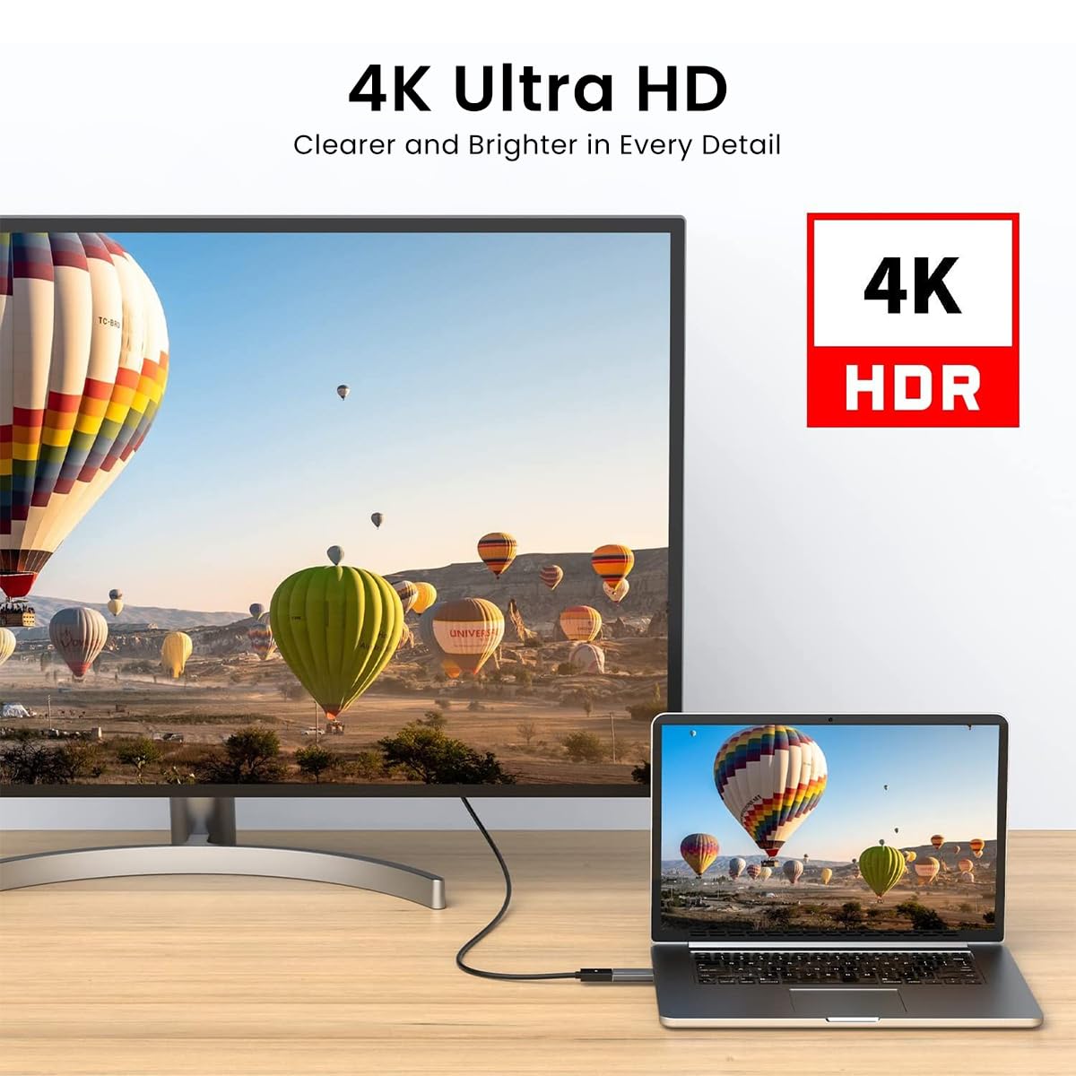 Verilux DisplayPort to HDMI Adapter for Monitors and TVs with 4K 3840x2160 Support | Plug and Play Connector