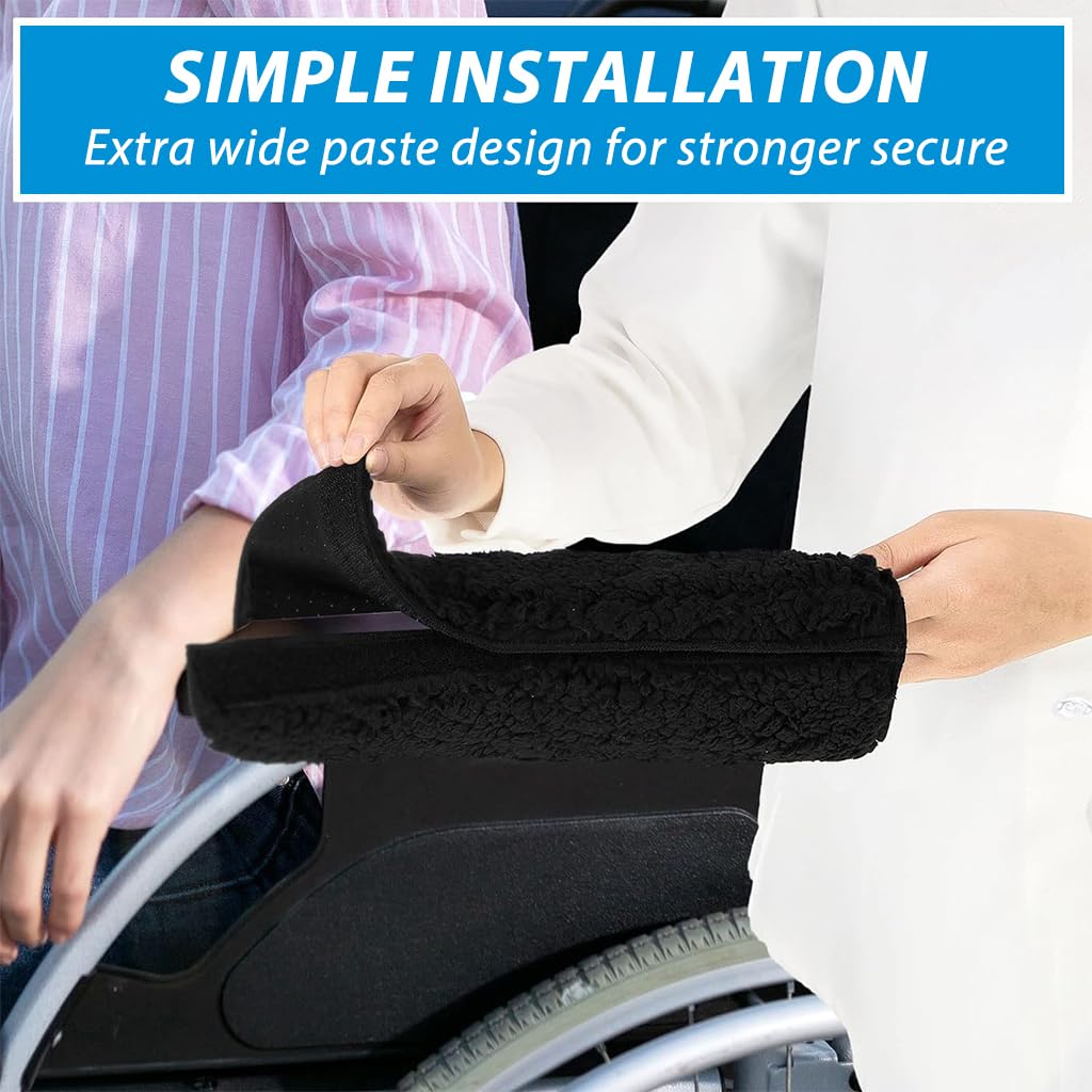HANNEA Arm Chair Armrest Pads for Office and Wheelchair with Soft Velvet Cushion | 4PCS Set