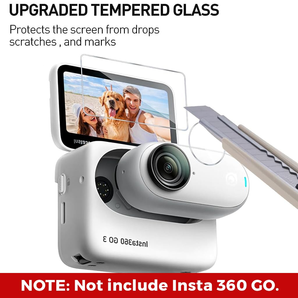 ZORBES Screen Protector for Insta 360 GO 3 with 9H Tempered Glass and Anti Glare Lens | 2 Set