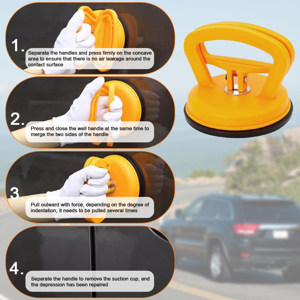 STHIRA Car Dent Repair Tool Kit for Vehicle Dent Removal with 18 Pads & Alloy Puller | Includes Hot Glue Gun and Scraping Tool