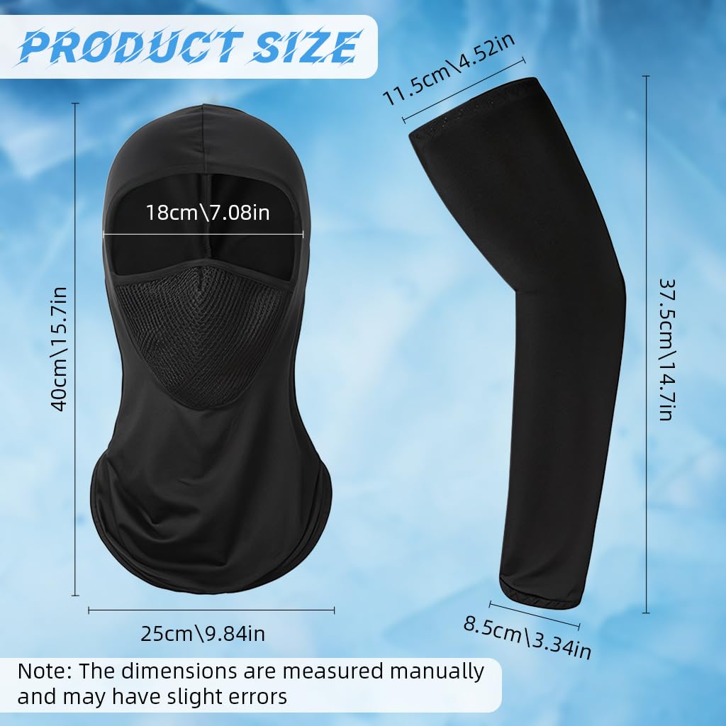 Proberos Ice Silk Arm Sleeves with UV Protection for Outdoor Sports | Breathable Unisex Face and Neck Cover