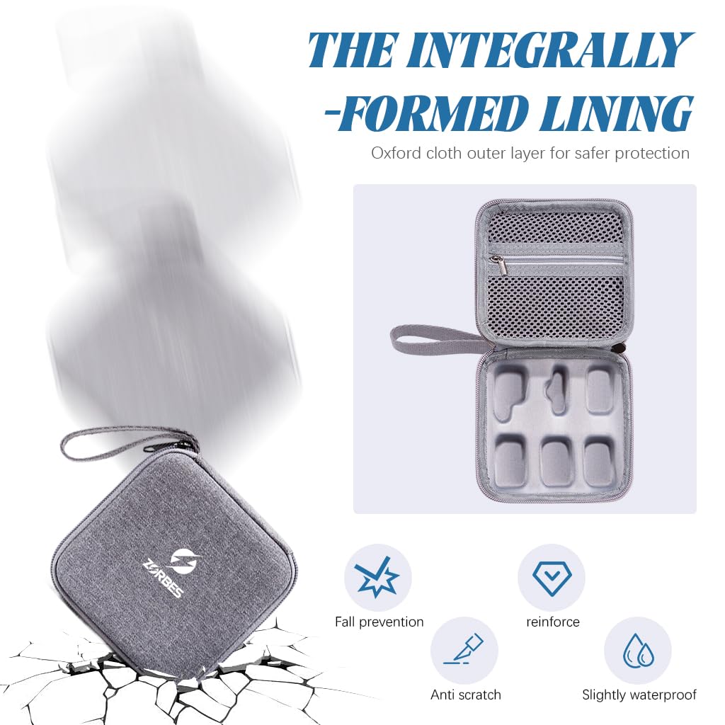 ZORBES Carrying Case for DJI Action 2 with Six Slot Design featuring EVA Hard Shell and Lanyard | Grey Travel Bag