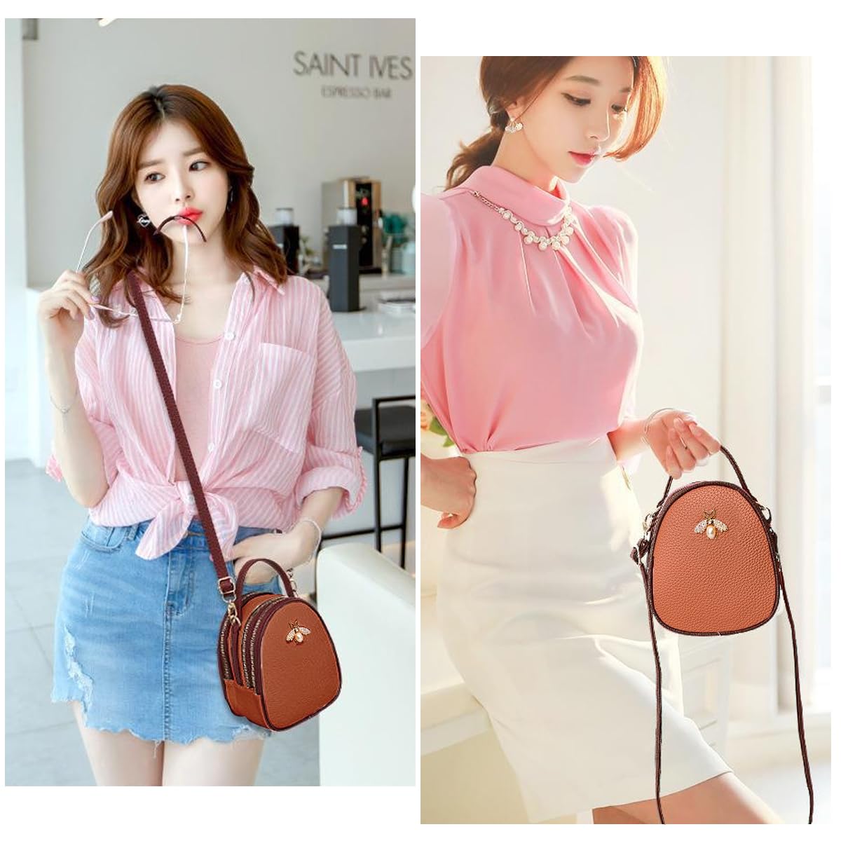PALAY Sling Bag for Women 15 x 10 x 18.5 cm with Multi Layer Design and PU Leather | Crossbody Shoulder Bag for Travel and Daily Use