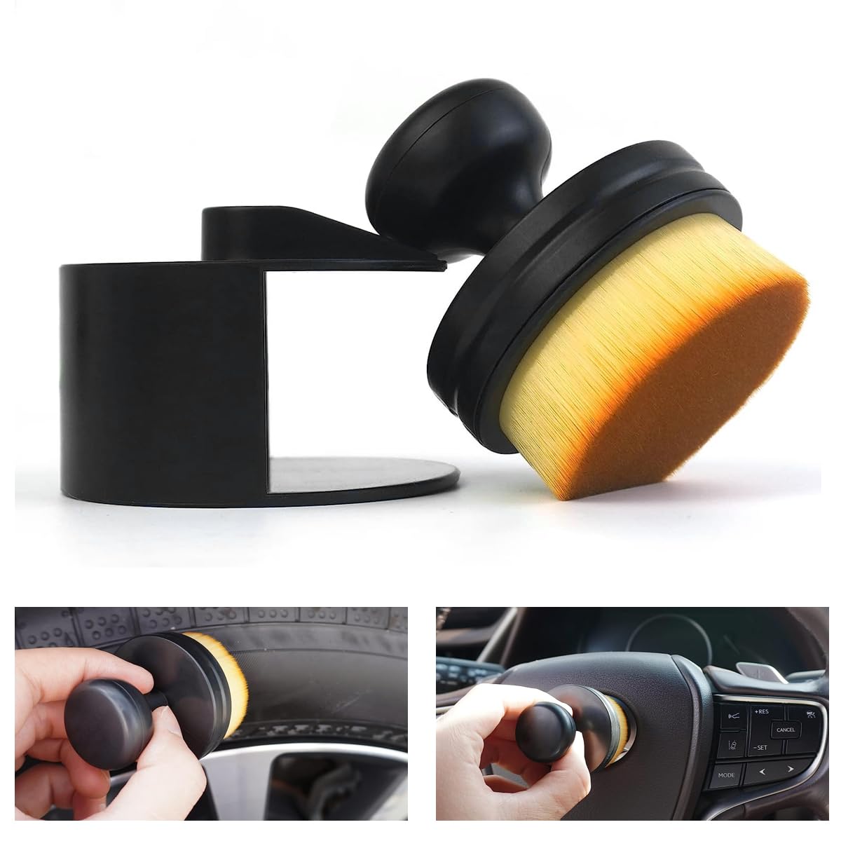 ZORBES Car Duster for Interior Detailing with 4.3 cm Ergonomic ABS Handle | Microfiber Brush