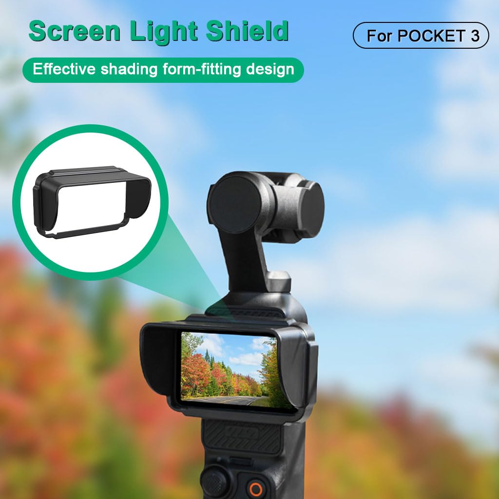 ZORBES Sun Shade for DJI Osmo Pocket 3 featuring Snap On Anti Glare Hood | Outdoor Filming Accessory