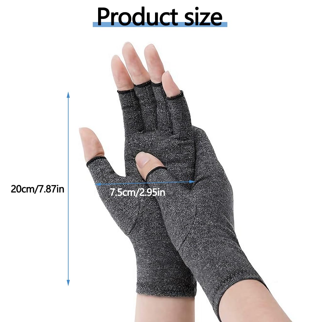 Zibuyu Arthritis Compression Gloves for Pain Relief with Ergonomic Fingerless Fit | Bamboo Fabric Comfort for Day and Night Use
