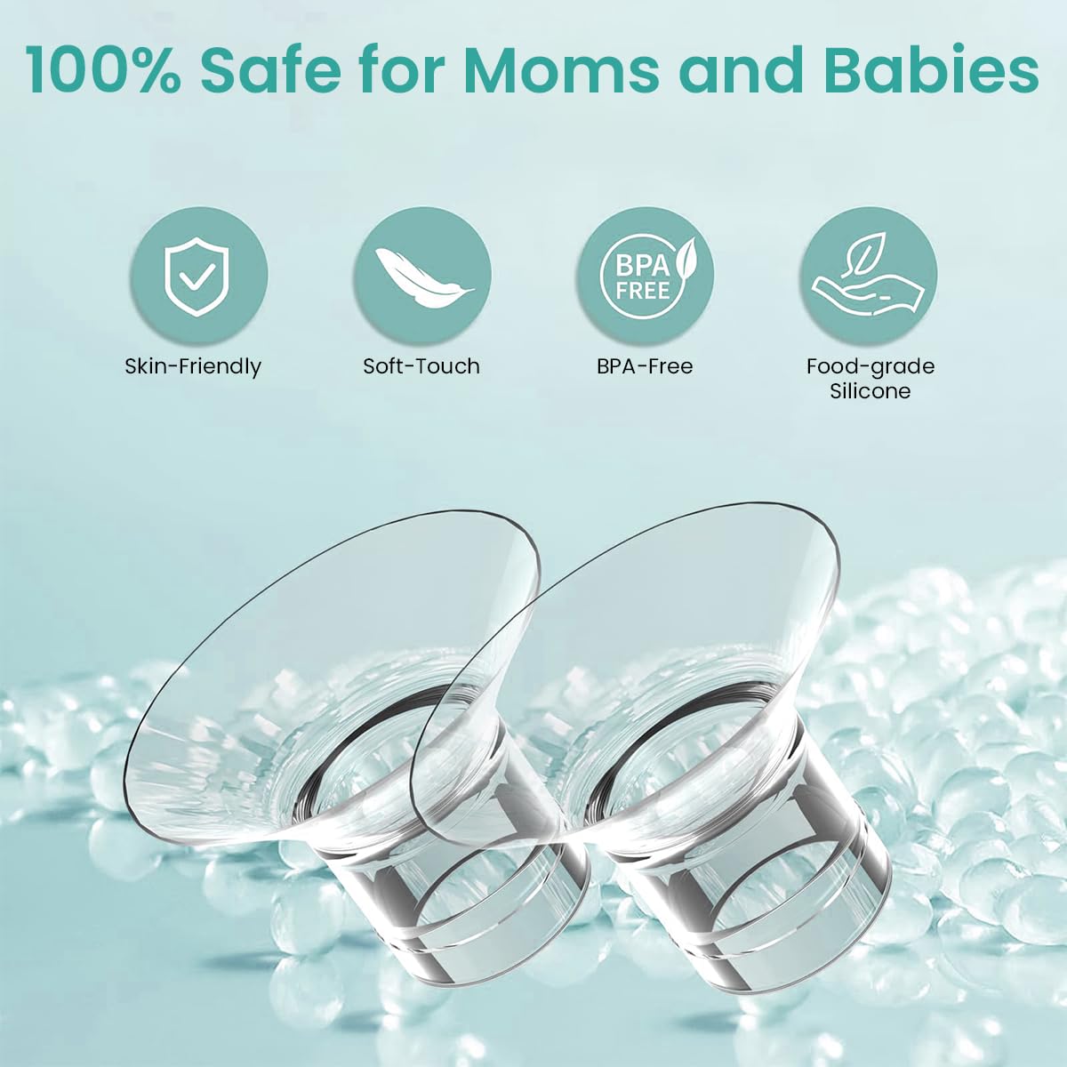 SNOWIE SOFT Breast Pump Accessories for Medela and Spectra | 4pcs 21mm Silicone Flange Inserts