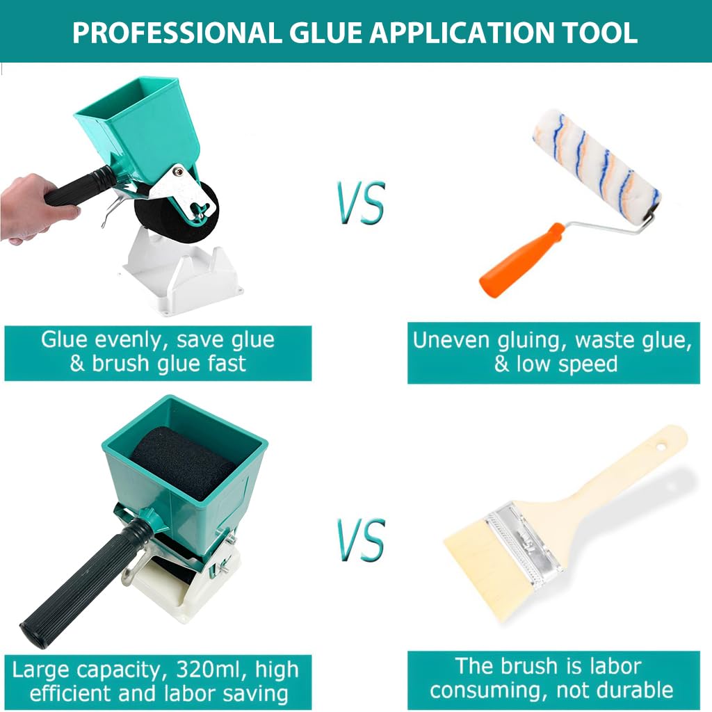 Serplex Glue Applicator Roller for Woodworking with 180 ml Container and 3 inch Roller | Manual Even Glue Spreading Tool