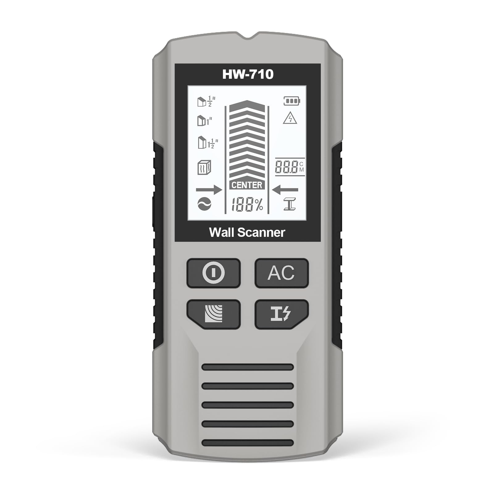 Serplex® tud Finder Wall Scanner 5-in-1 Upgraded Chip: Wall Detector Detect Wood/Metal/AC Wire/Pipe, Wire finder LCD Display & Audio Alarm for Edge/Center Precision, Sky Silver(Without 9V Batteries)