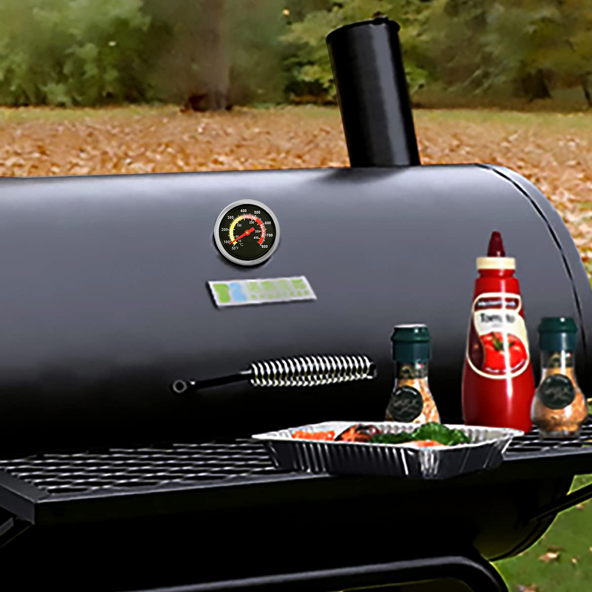 ZORBES BBQ Thermometer for Charcoal Grill and Smoker with 3.1 in Probe & 50–800°F Gauge