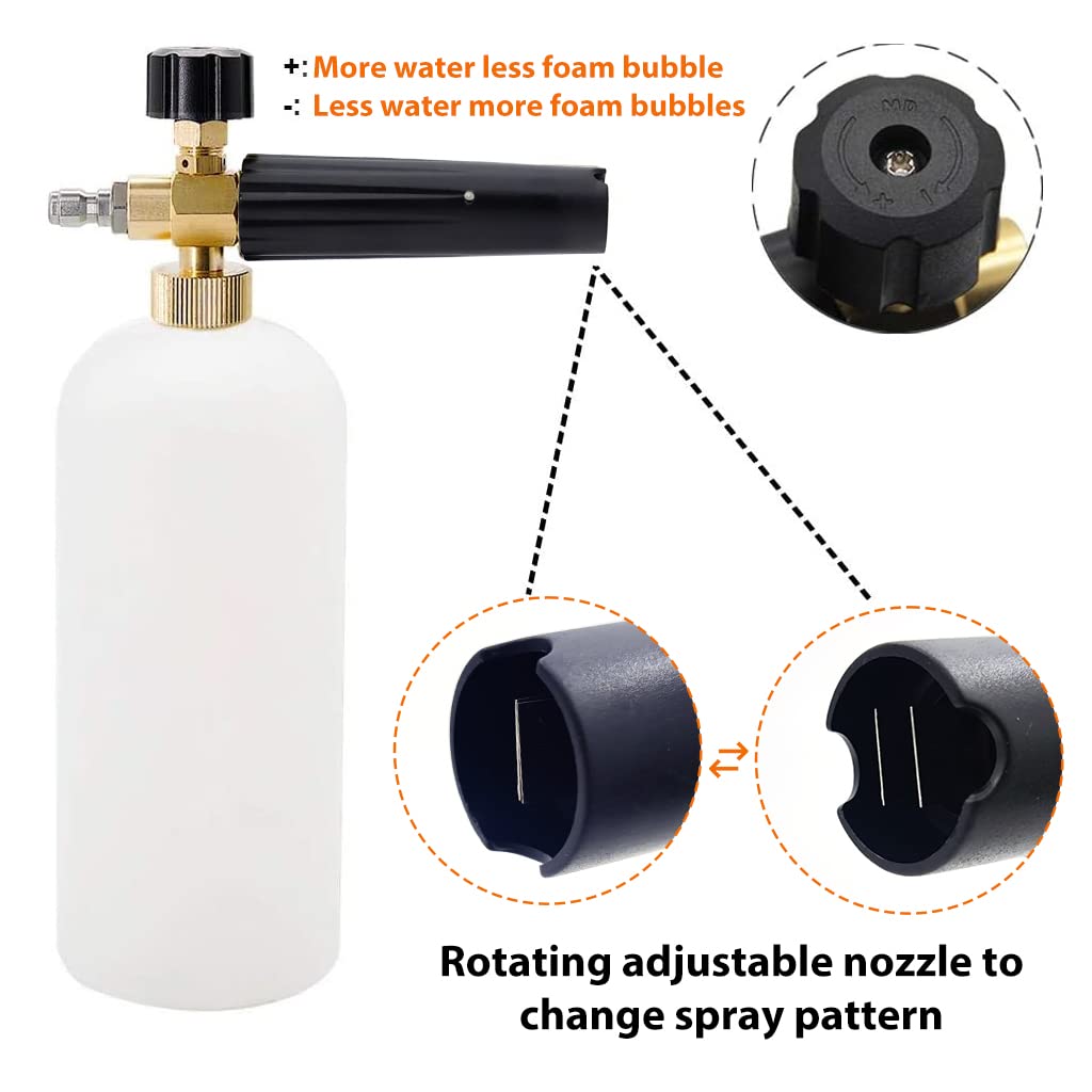 HASTHIP Car Pressure Washer Gun for Car Cleaning with 5 Nozzle Tips and 1L Foam Cannon