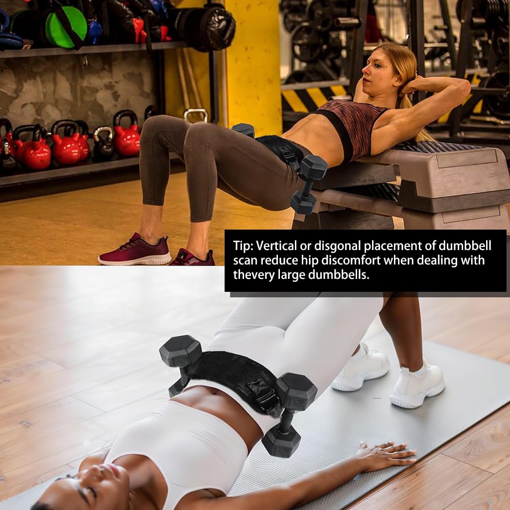 Proberos Hip Thrust Belt for Glute Bridge Workouts with Adjustable Fit & Non Slip Leather | Ideal for Dumbbells and Home Fitness