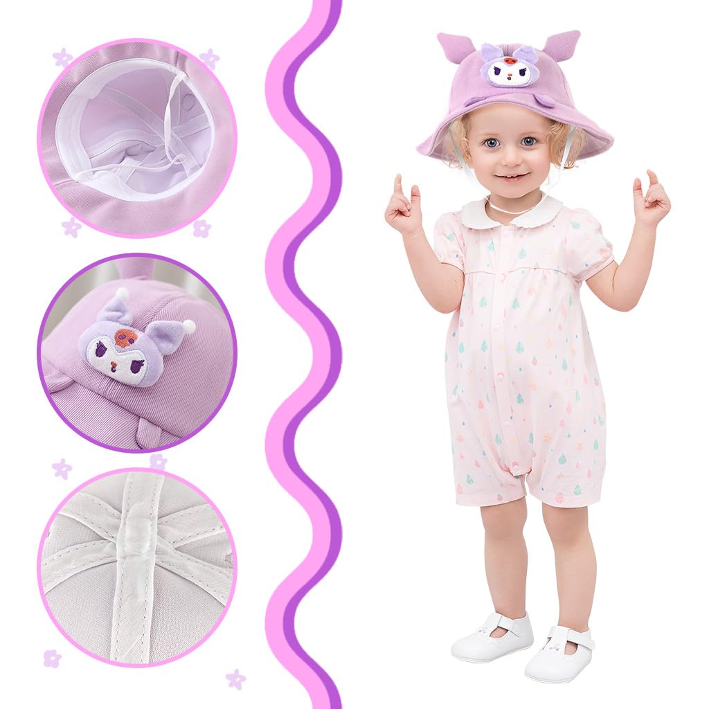 SNOWIE SOFT Toddlers Bucket Hat for Girls featuring Kuromi design and 48–50cm fit | breathable sun protection for outdoor play