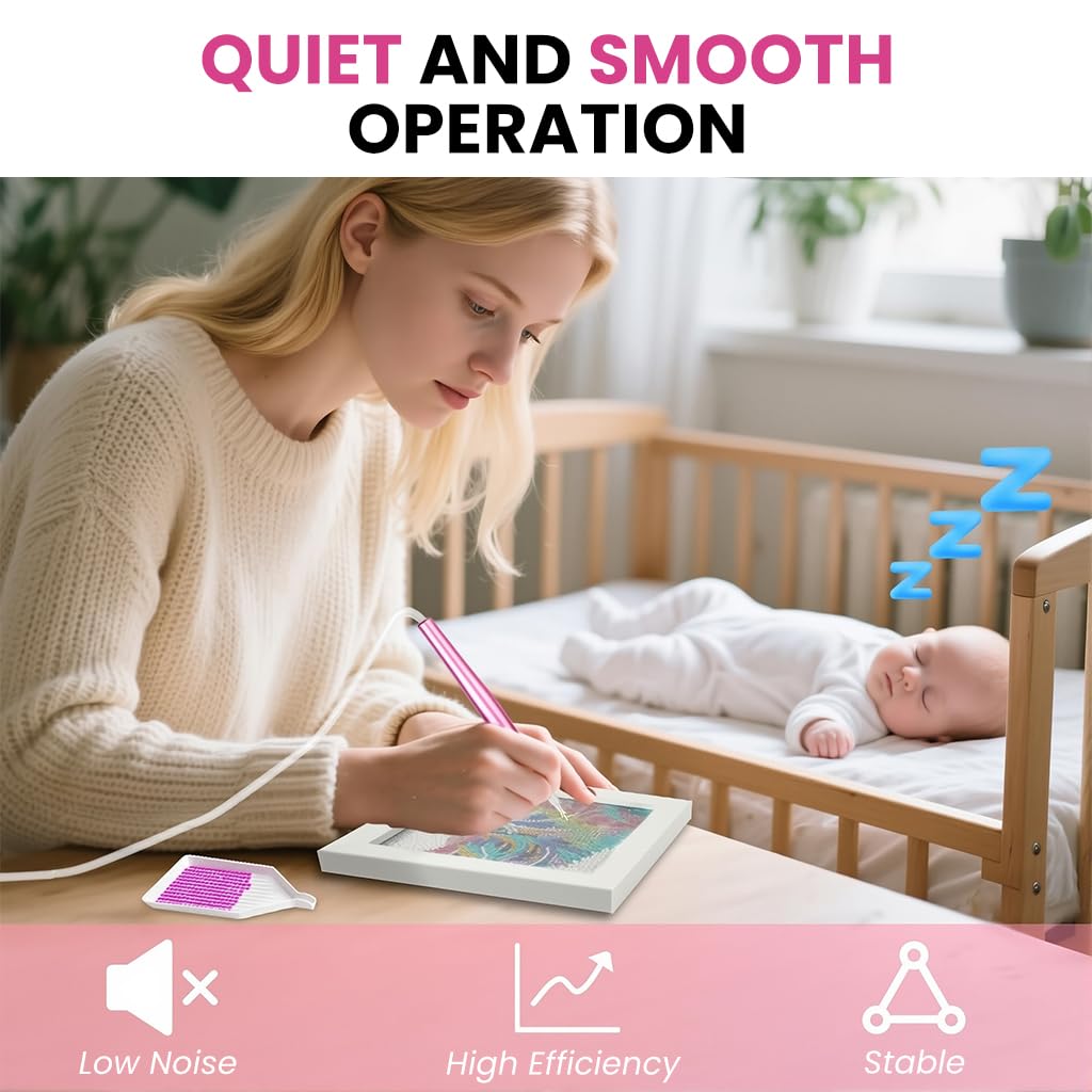 PATPAT Electric Diamond Painting Pen for Easy Diamond Picking with USB Power and Suction Function | Integrated Switch Controller for Seamless Diamond Art Crafting