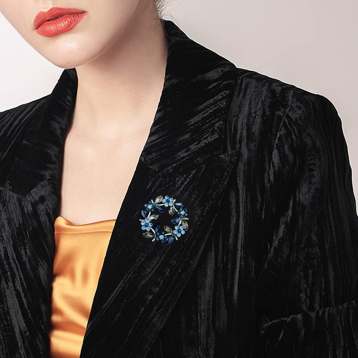 Venzina® Brooch Pin for Women Dress Fashion Rhinestone Alloy Metal Flower Brooch Pin for Girls, Blazer Stylish Saree Brooch Pin for Women, Girls Wedding Brooch for Sweater, Suit, Scarves