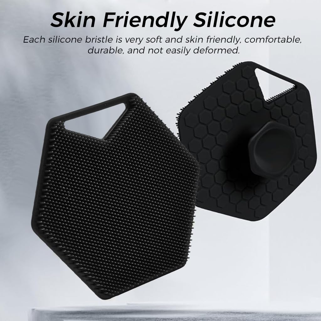 ZIBUYU Body Scrubber for Bathing Silicone Bath Scrubber for Body with Suction Cup Handle Exfoliating Body Scrubbing Pad Shower Scrubber for Body Wash Silicone Body Wash Scrubber for Women, Men - 2