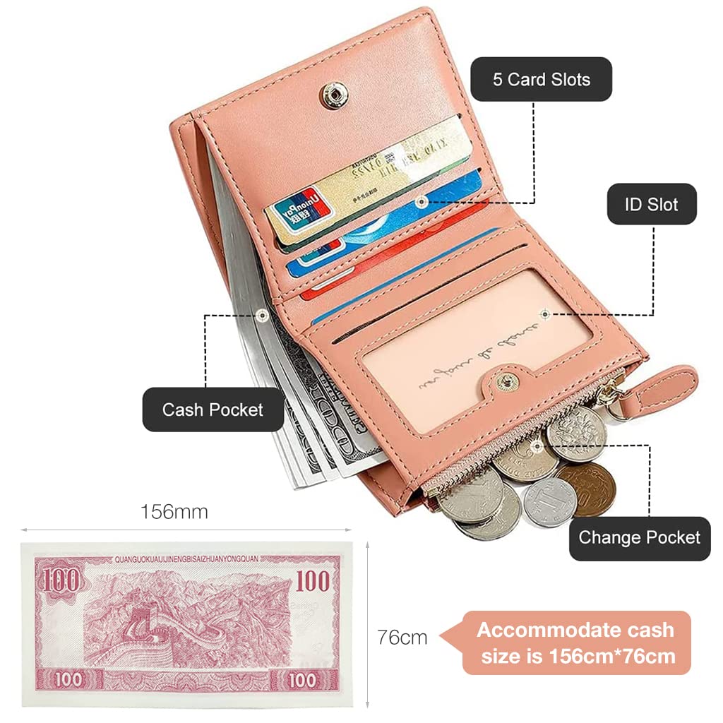 PALAY Small Wallet for Women with 6 Card Slots and Zipper Coin Pocket | PU Leather Black Purse