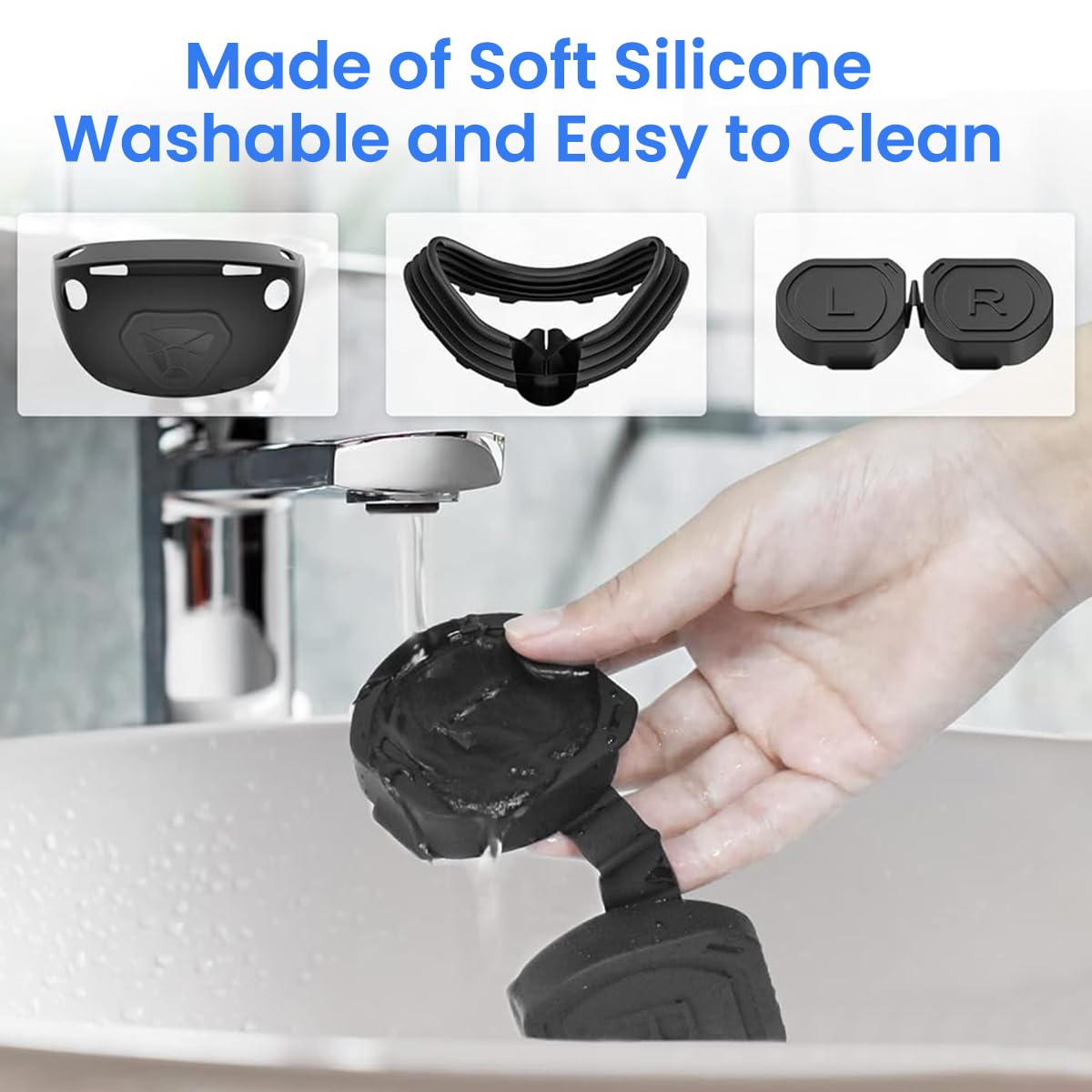 ZORBES VR Protector Covers for PlayStation VR2 with Silicone Headset and Lens Protection | Easy to Clean Set for VR Players