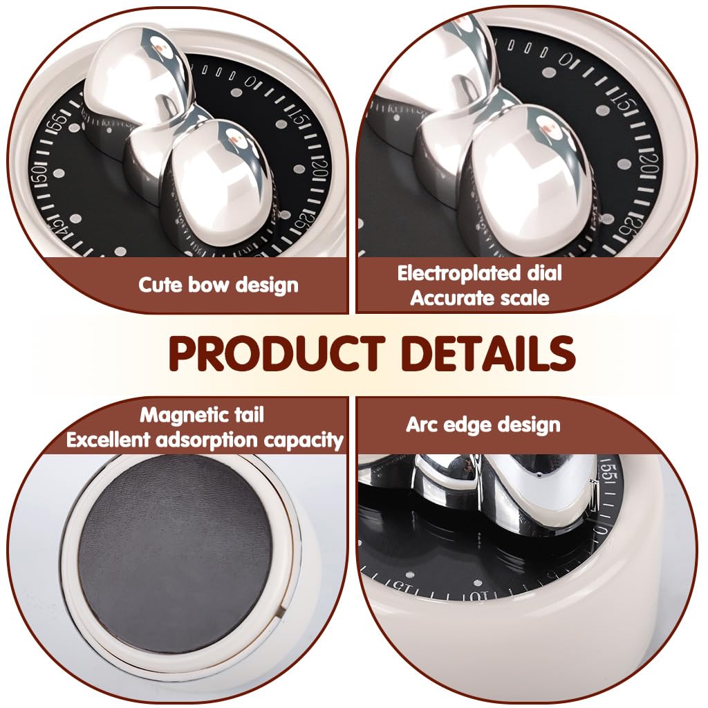 Supvox Kitchen Timer for Cooking and Baking with 3.2 in Dial and Mechanical Countdown | Stainless Steel Body