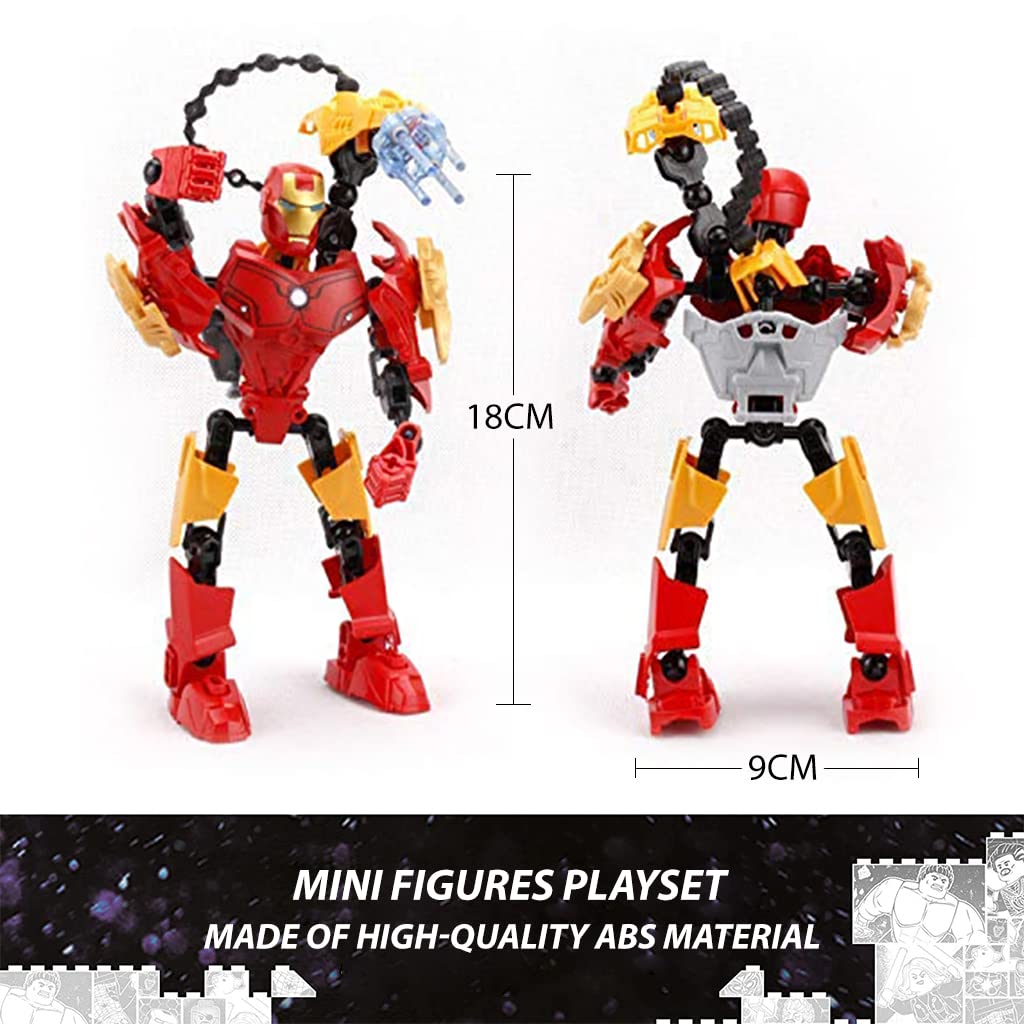 HASTHIP Avengers Toys for Boys featuring DIY Assembly Iron Man Action Figure | ABS Building Blocks for Kids Gift and Desktop Decoration