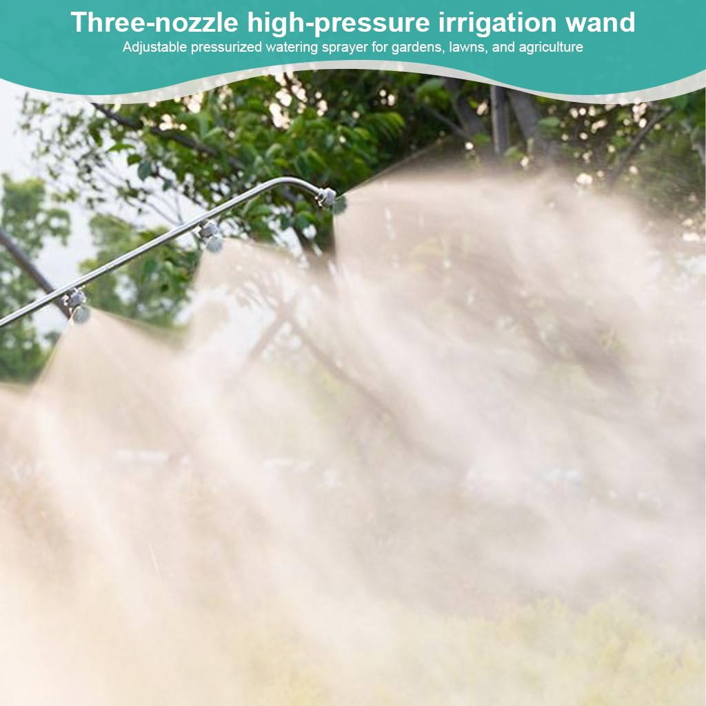 HASTHIP Water Sprayer for Garden and Lawn with 60cm Long Rod Triple Nozzle | Pressurized Irrigation Wand