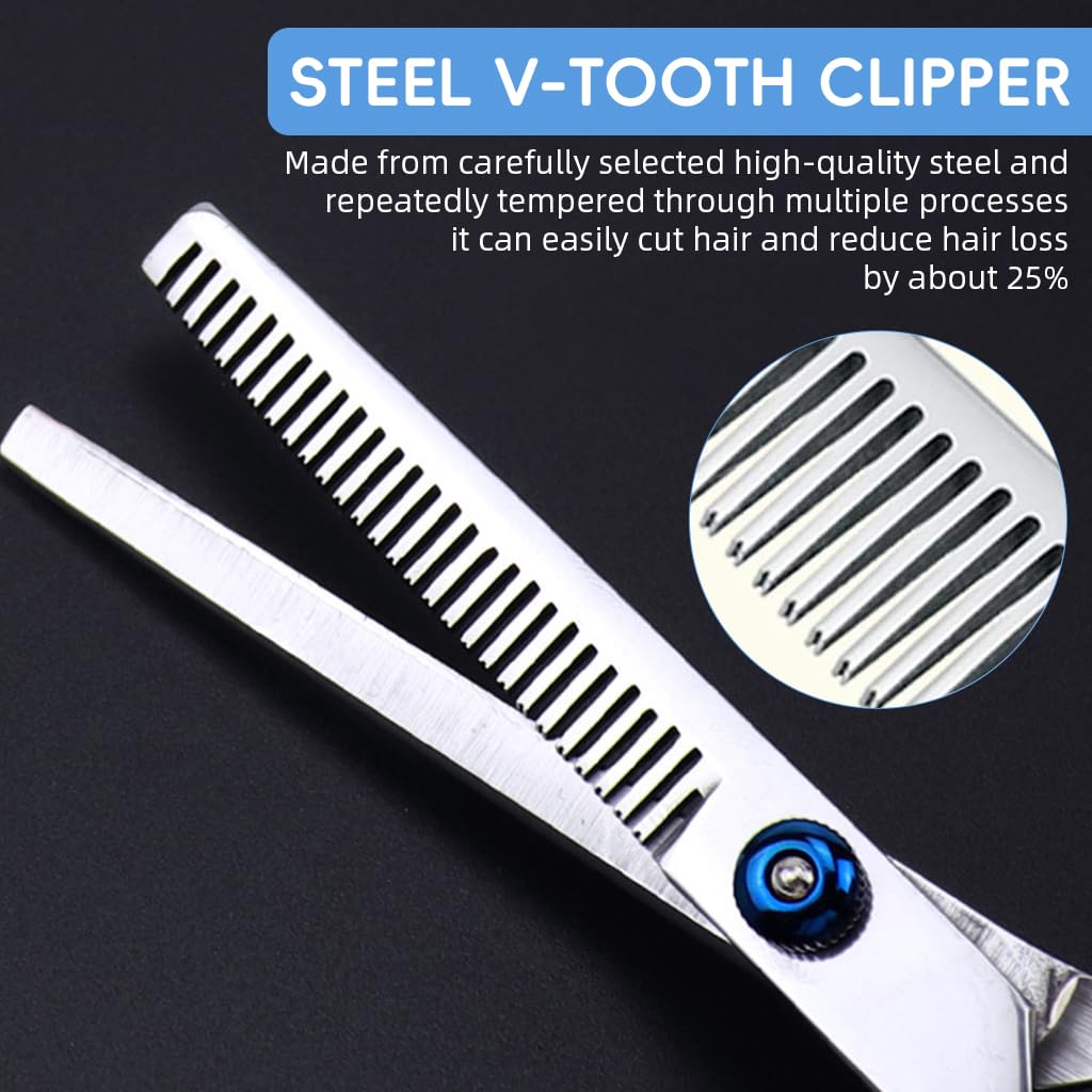 Qpets Thinning Scissors for Salon and Home Use with Ergonomic Handle & Stainless Steel Blade