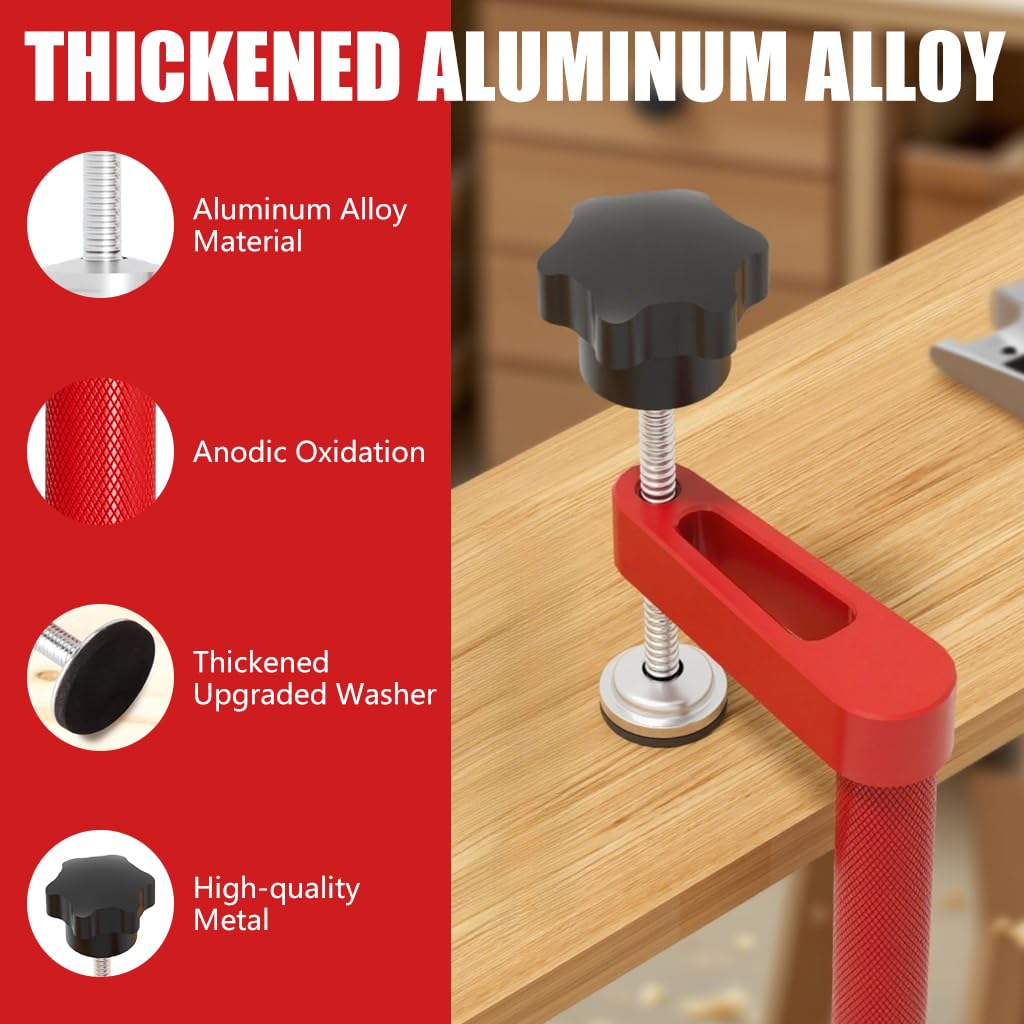 Serplex Bench Dog Clamps for 19mm Workbench Holes featuring Secure Hold & Aluminum Alloy Build