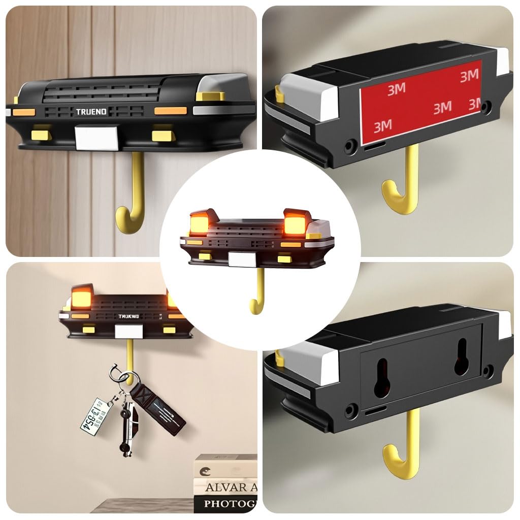 STHIRA Key Holder for AE86 and Miata Fans featuring Motion LED Lights and 3M Adhesive | ABS Wall Organizer