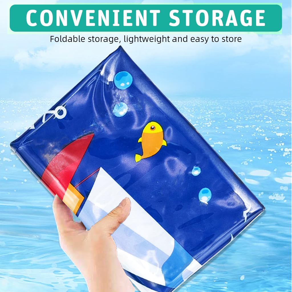 Qpets Inflatable Pet Cooling Water Pad 25.6 in for Dogs and Cats with Air Pump | Blue PVC Mat