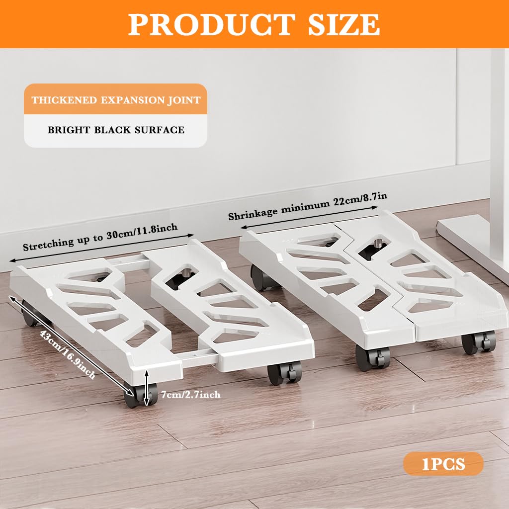 ZORBES Mobile Desk Stand for Computer Tower featuring 20–30cm Adjustable Width and 4 Wheels | White
