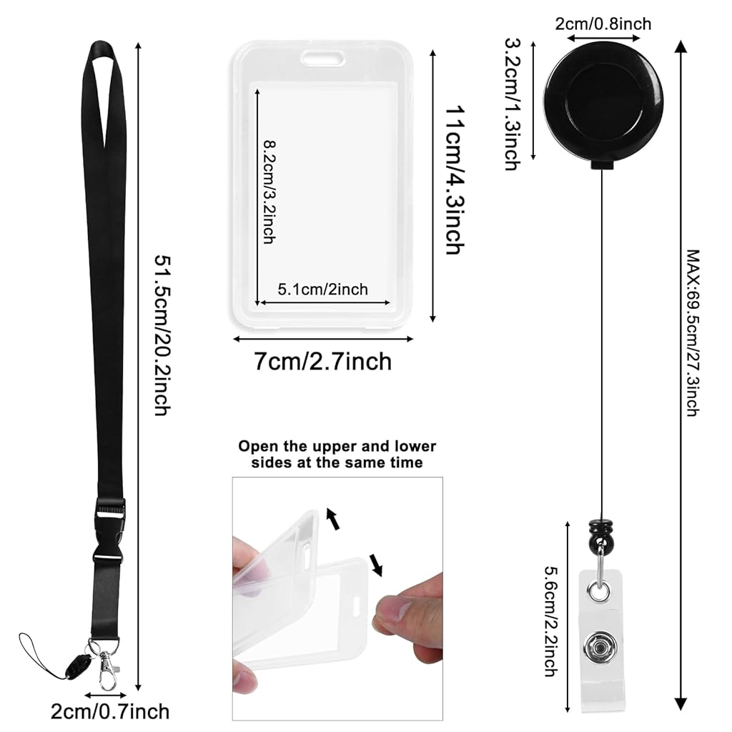 ZIBUYU® 2 Pack Transparent Plastic Vertical Badge Holders