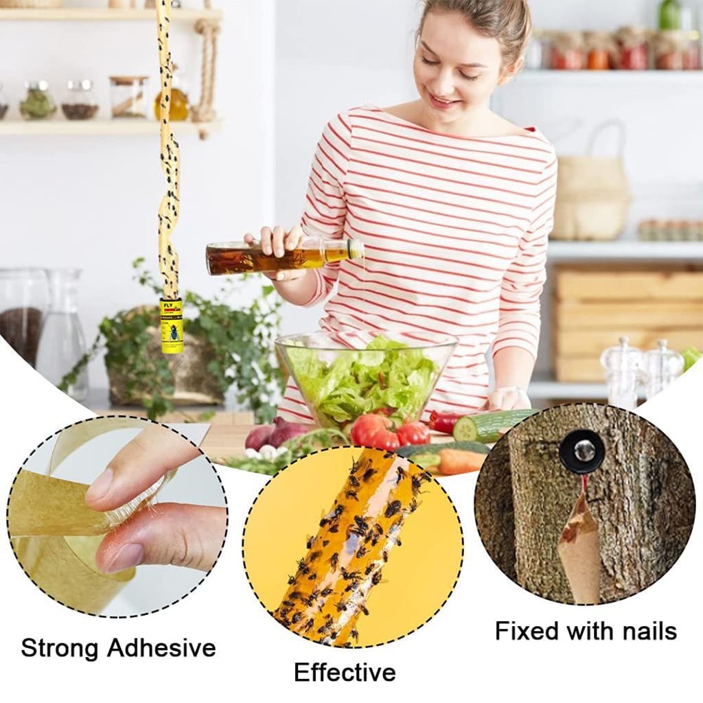 Supvox Fly Trap Kit for Garden and Indoor Use featuring 48PCS Ultra Sticky Yellow Traps