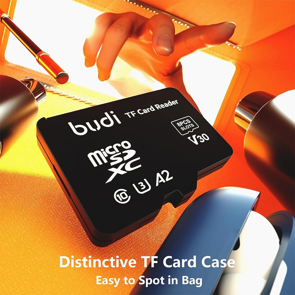 Verilux USB C Micro SD Memory Card Reader with 8 Slots and Flip Up Lid | Universal 3PCS Set