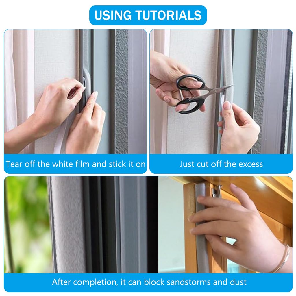 HASTHIP Window Gap Sealing Tape for Noise Reduction and Dust Proofing 3x200cm | Self Adhesive Foam Strip