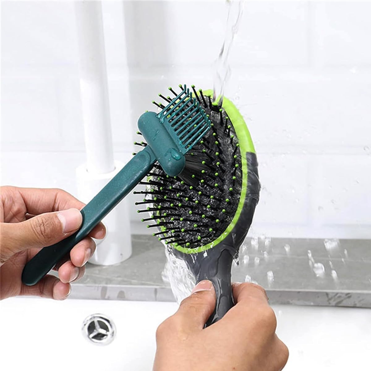 Venzina Hair Comb Cleaner Brush with 10 Teeth Rake and Small Cleaning Brush for Salon Use