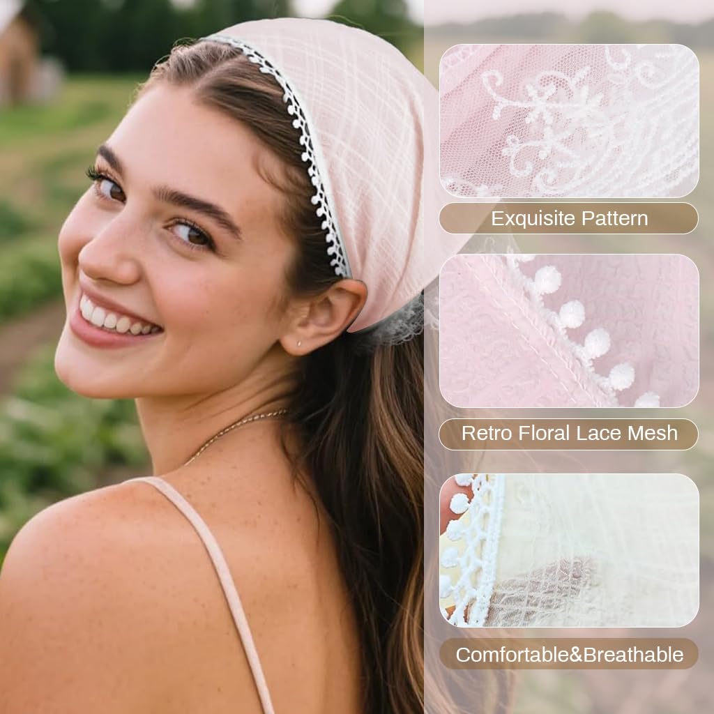 Zibuyu Hair Scarf Headband for Women featuring Lace Bandana Style and Elegant Design