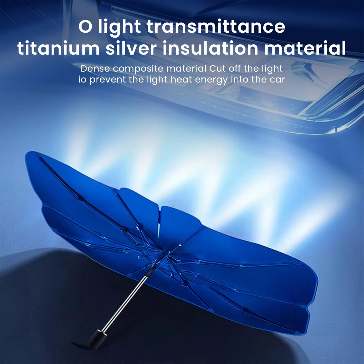 STHIRA Car Windshield Sun Shade 140×79cm for Sedan and SUV with Umbrella Rib Design | Foldable UV Protection Cover