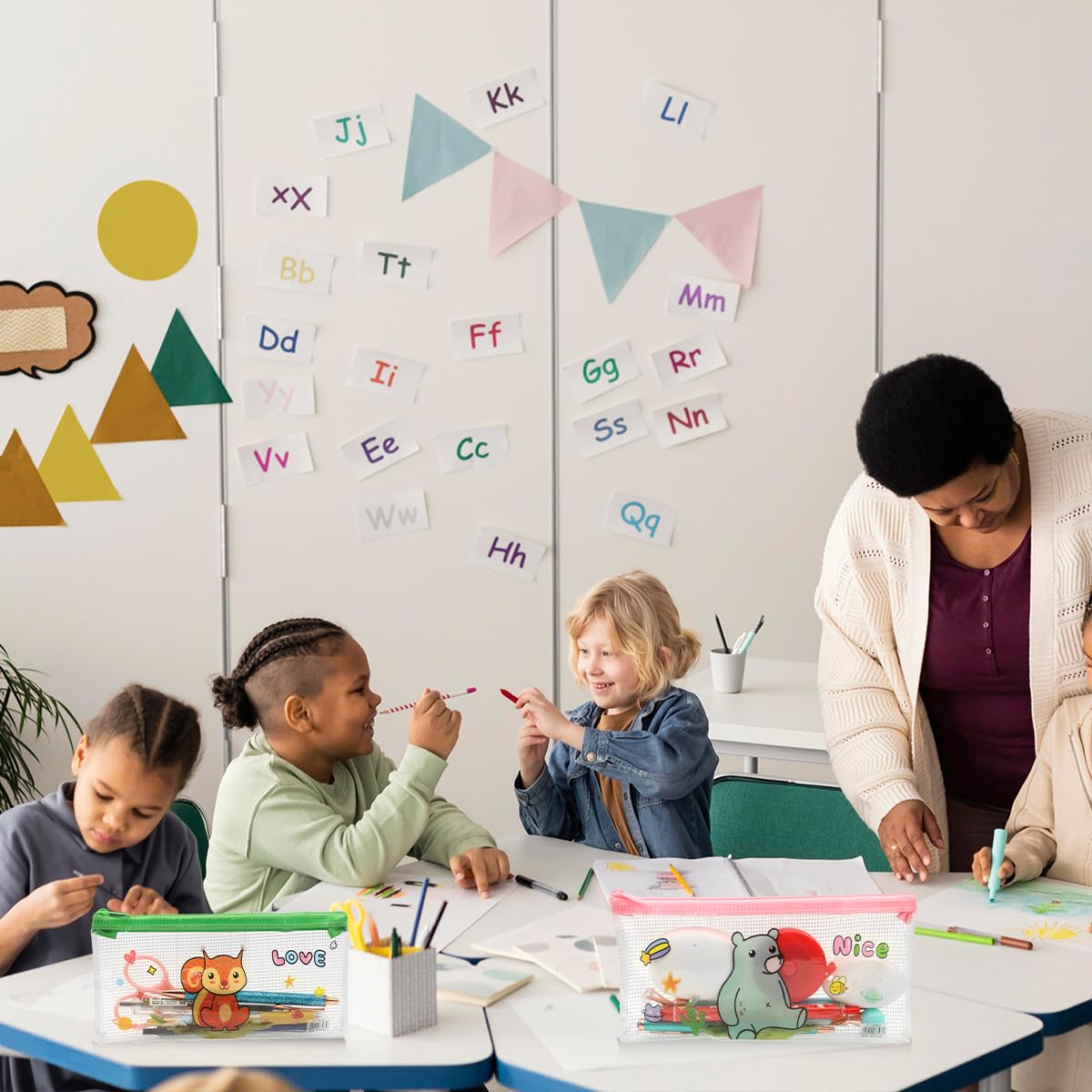 Climberty Pencil Bags for Students and Artists featuring Clear PVC Zippered Pouches 12pcs 20x10.3cm